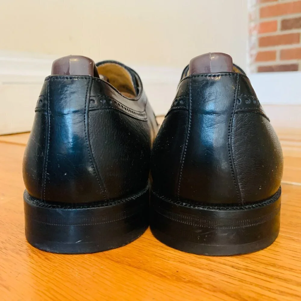 Mezlan Split-Toe Oxford Dress Shoes Black Men Size 8.5 M Made In Italy